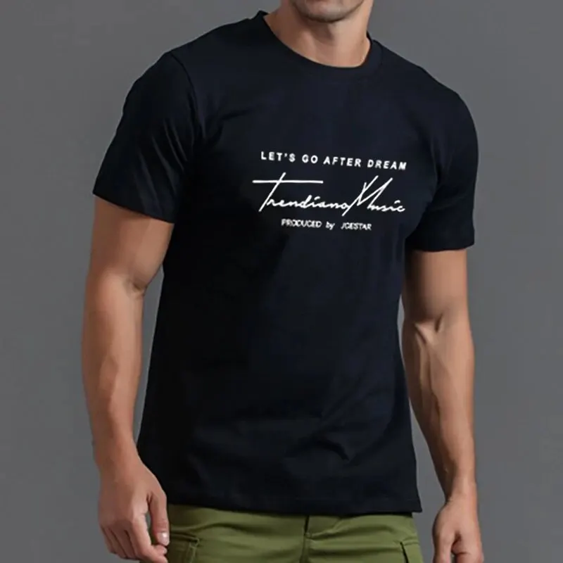 Crewneck Short Sleeve T-Shirt Men’s Casual Wear Trendy Slim Fit Summer Thin Mature Outdoor Sports Breathable Versatile Top