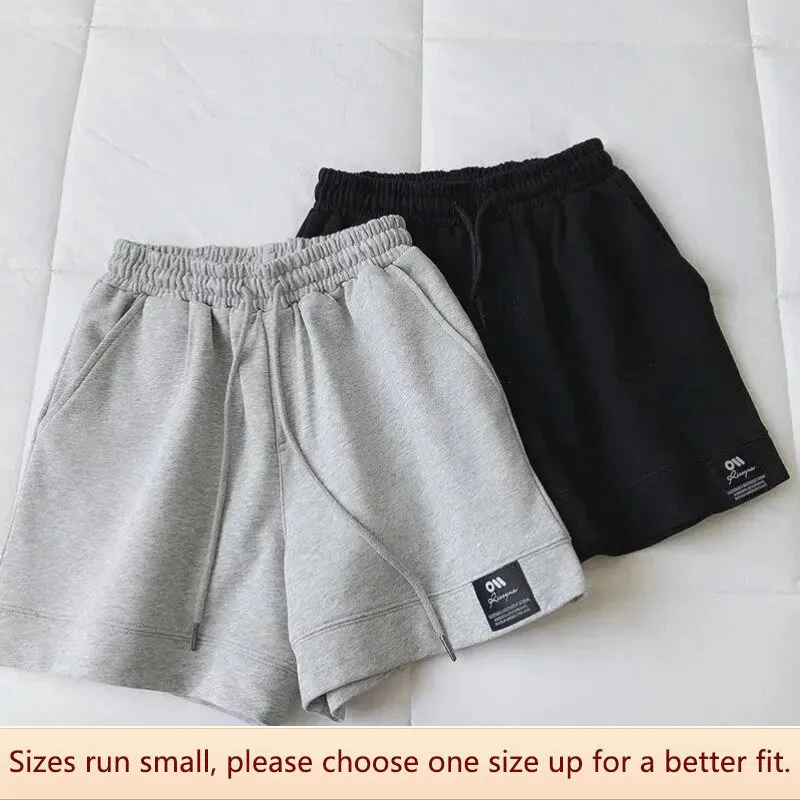 Loose Summer Sport Shorts Women Casual Running High Waist Slimming Student Hot Pants Polyester Fabric Irregular Style