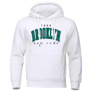 1898 Brooklyn New York Printed Mens Hoody Creativity Crewneck Clothing Fashion Oversize Sweatshirt Fashio Crewneck Hoodie Male