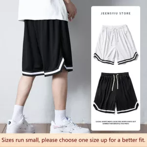 Loose Breathable Summer Men Shorts Sporty American Style Basketball Pants Quick Drying Ice Silk Five-point Pants Mesh Fabric