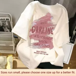 Pure Cotton White T-shirt Women Short Sleeve Loose Summer Hong Kong Style Chic High-end Feel Beautiful American Top