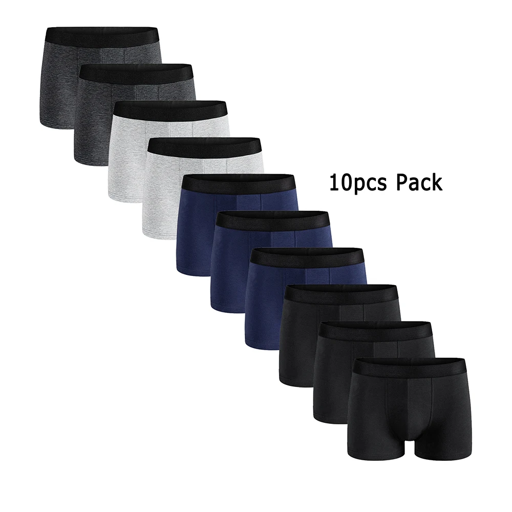 10pcs Pack 2023 Men Panties Cotton Underwear Male Brand Boxer And Underpants For Homme Luxury Set Shorts Box Slip Kit