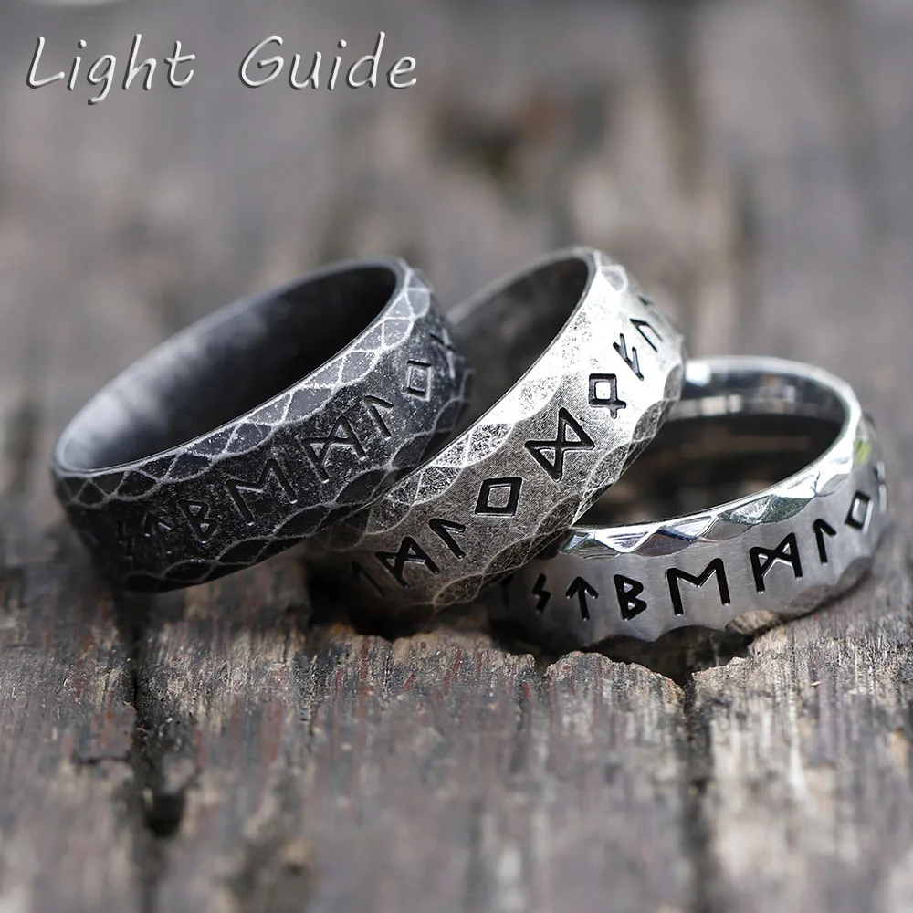 2022 NEW Men’s 316L stainless-steel rings retro Odin Viking rune for teen RING Amulet fashion Jewelry Gift free shipping