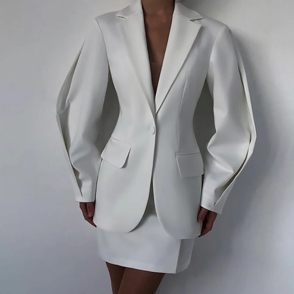 2024 Spring Elegant Women Suit Jacket Solid Color Long Sleeve Slim Fit Ladies Coat Fashion Business Commuting Female Clothing