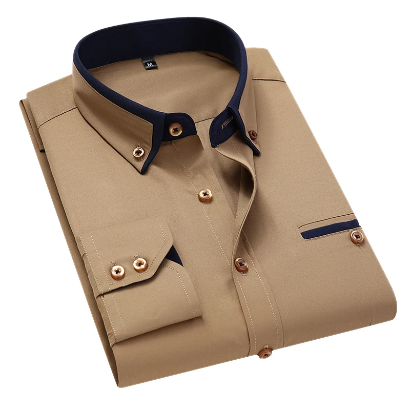 4XL Hot Men’s Summer Casual Cotton Long-Sleeved Shirts/Male Slim Fit Spring Lapel Business Dress Shirt Tops Brand Clothing