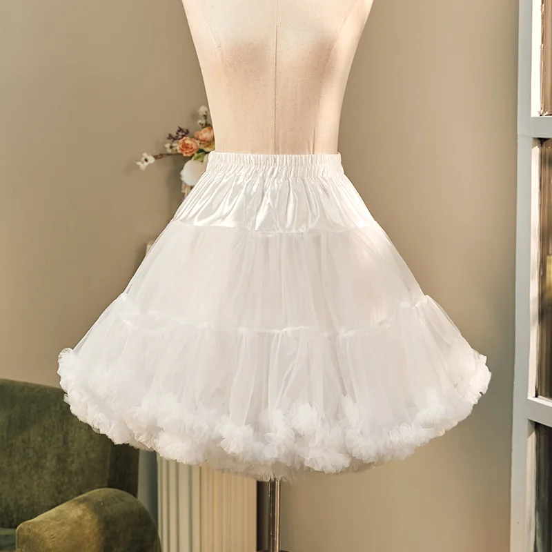 Dress underskirt lolita petticoat tulle petticoat for pleated skirt black white skirt adult woman tutu tulle petticoat crinoline