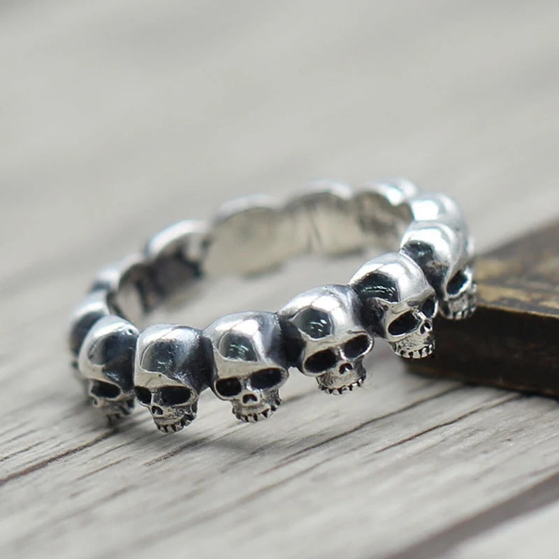 Huitan Punk Skull Ring for Men/Women Anti Metal Color Hip Hop Girls Boys Cool Finger Accessories Personality Gift Hot Jewelry