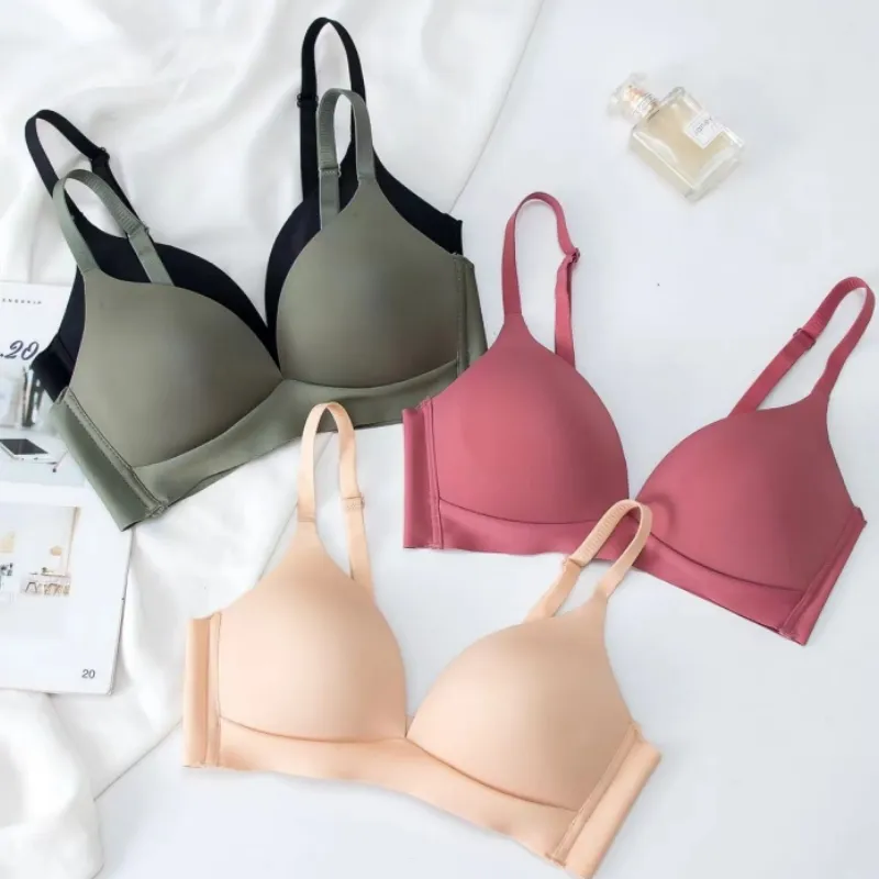 Japanese Style Seamless Bras Comfort Wireless Underwear Women’s No Steel Ring Bralette 3/4 Cup Glossy Bra Female Lingerie