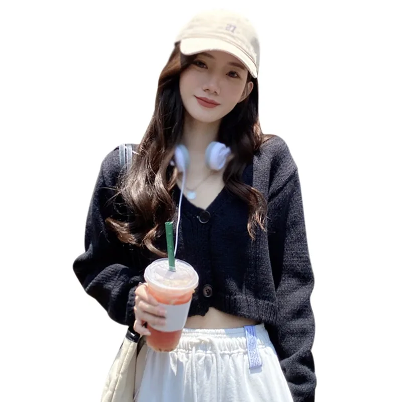 Lady V Neck Casual Fashion Long Sleeves Sweater Women’s Cardigan Spring Autumn