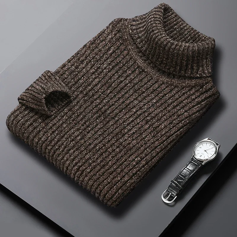 Long sleeved pullover sweater for fashionable men’s casual autumn and winter long sleeved knitted shirt for men