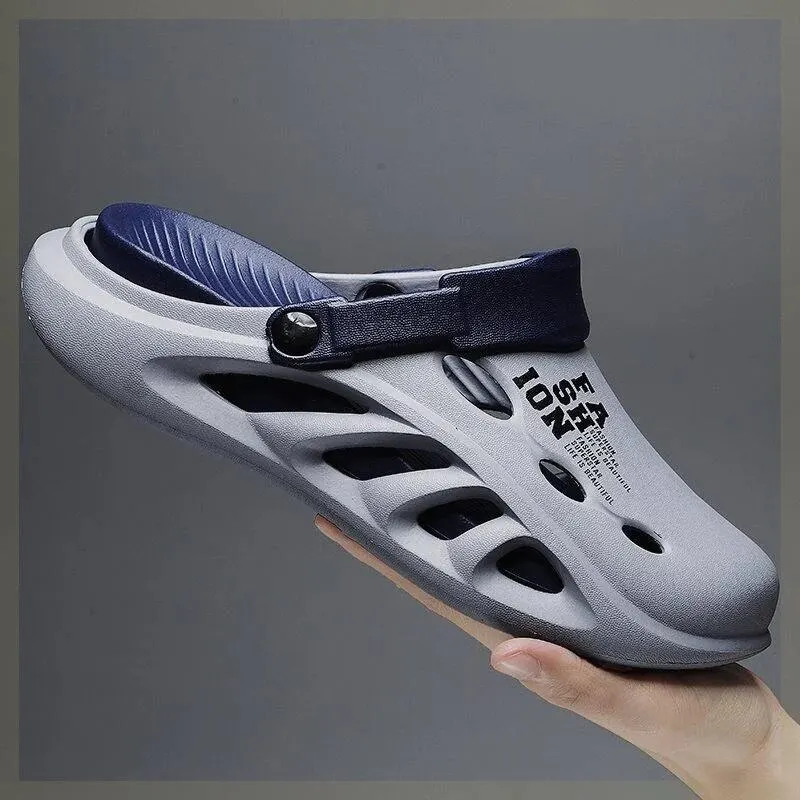Men Summer Outdoor Beach Shoes Non-slip Driving Two-piece Slippers Soft Bottom Eva Material Breathable Comfortable Slip-ons