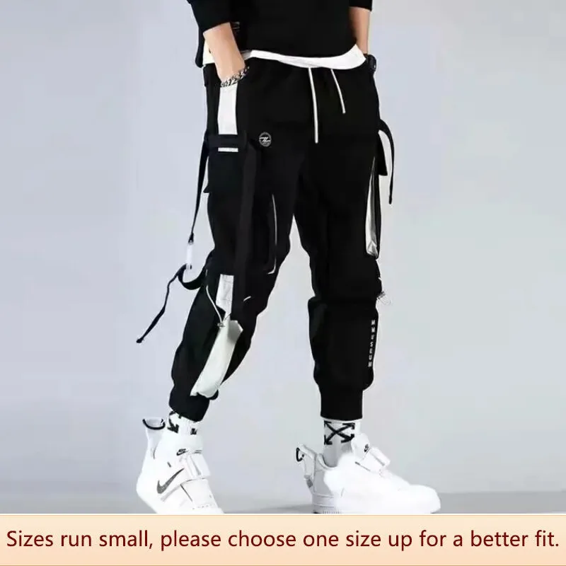 Men Workwear Pants Autumn Winter Multi-pocket Bunched Trousers Suitable Teenagers Casual Style Polyester Fabric