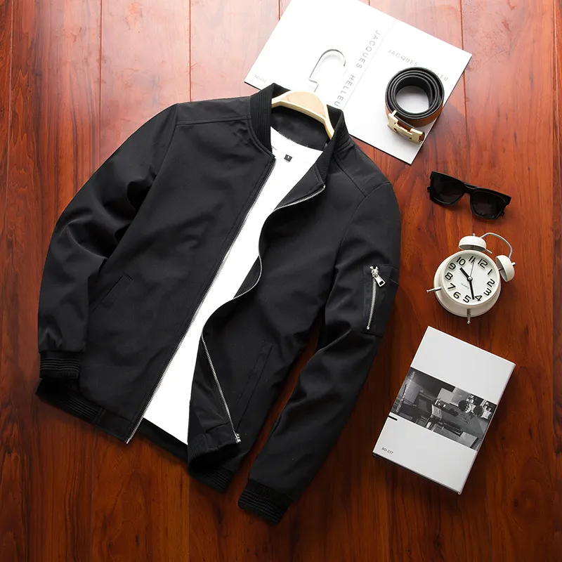 Men’s Bomber Zipper Jacket Male Casual Streetwear Hip Hop Slim Fit Pilot Baseball Coats Men Clothing