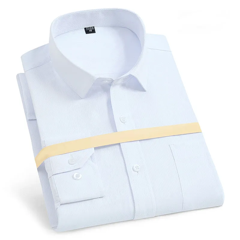 Men’s Dress Shirts Business Casual Striped Shirt Slim Fit Chemise Homme