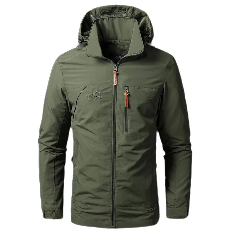 Men’s Jackets Waterproof Military Hooded Jacket Windbreaker Outdoor Camping Sports Elastic Coat Male Clothing Thin Overcoat