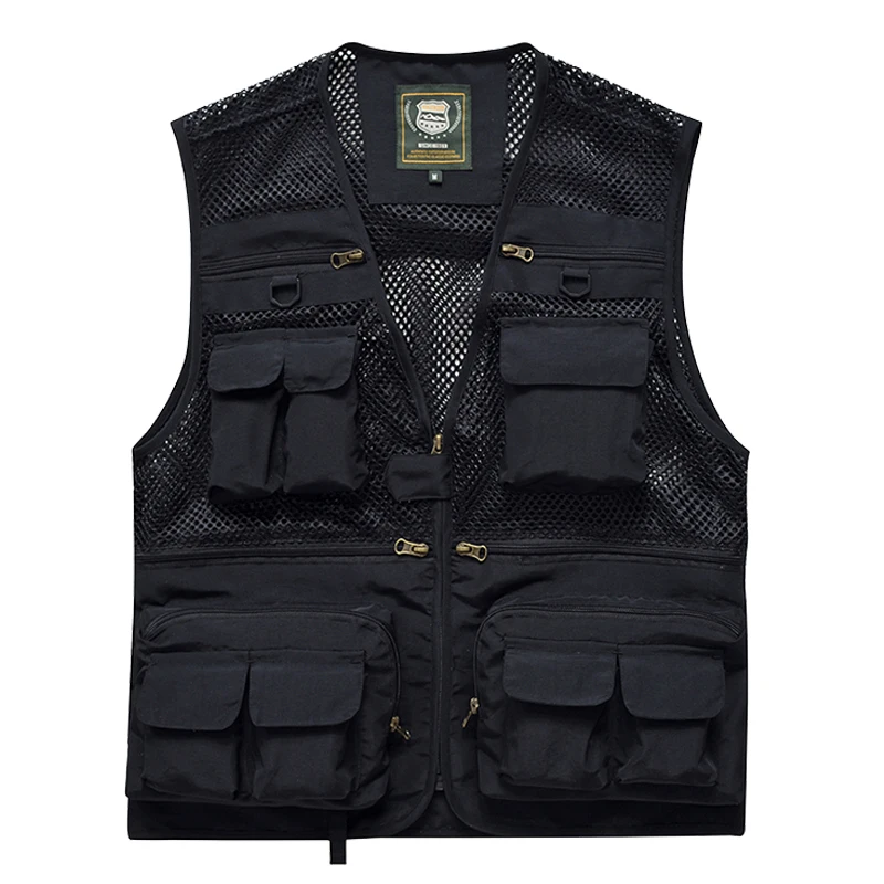 Men’s Mesh Casual Fishing Work Safari Travel Photo Cargo Vest Summer Jacket Multi Pockets