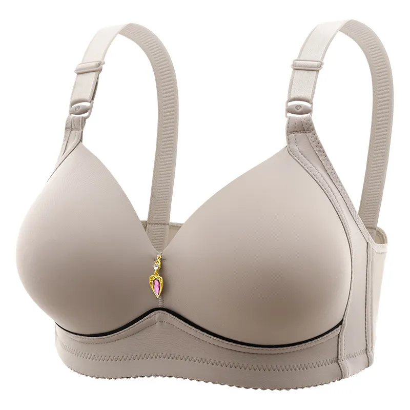 New Non-magnetic Thin Cup Glossy Fat Mm Bra Large Size No Underwire Comfortable Breathable Gathered Women’s Underwear