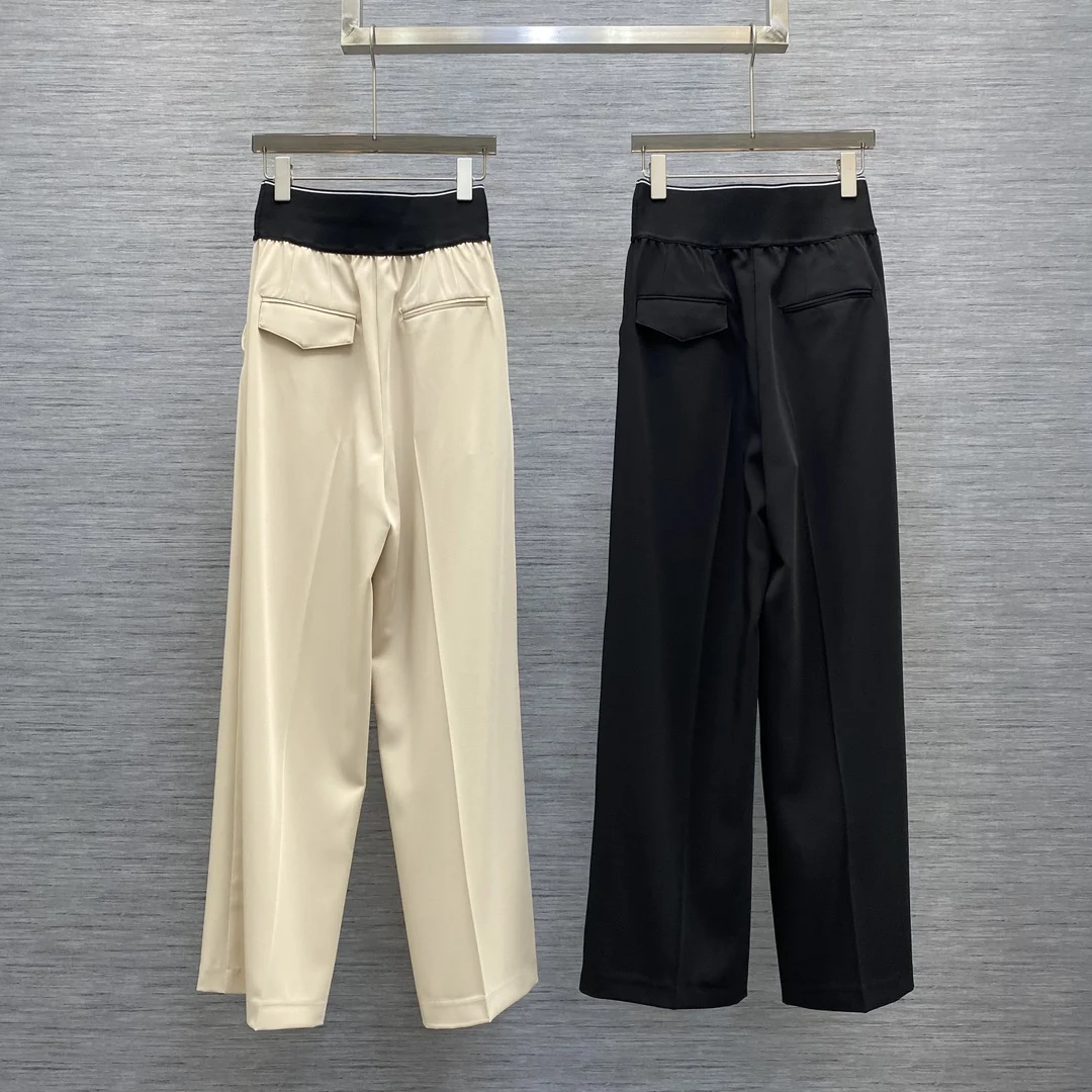 WL-2011007905 Women’s 2024 Early Spring Acetate Suit Material Stretch High Waist Classic Straight Trousers