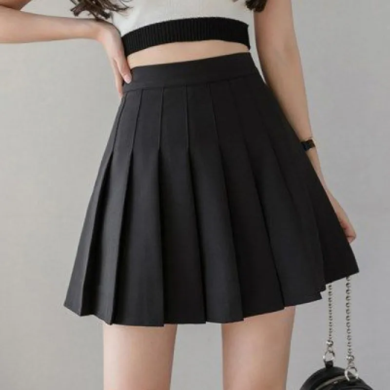 Women High Waist Sexy Spring Summer Korean Shorts Mini Skirt School Pleated Skirt