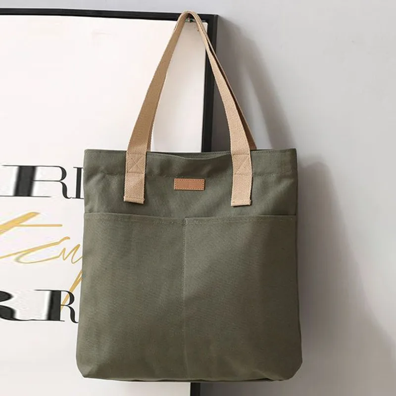 Women’s Tote Bag Canvas Sewing Thread Large Capacity Advanced Sense Handbag Convenient Practical Female’s Commuter Bag