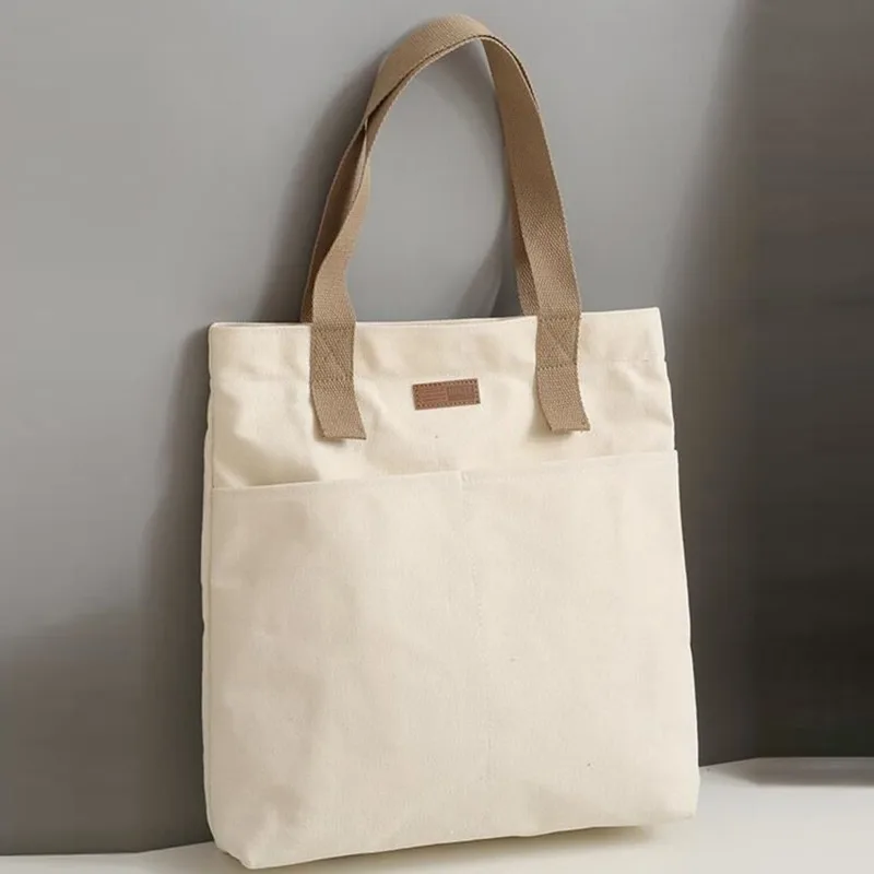 Women’s Tote Bag Canvas Sewing Thread Large Capacity Advanced Sense Handbag Convenient Practical Female’s Commuter Bag