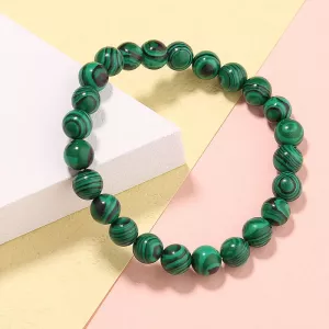 1pcs 8mm Green Malachite Natural Stone Beaded Stretch Bracelet for Women and Men Trend Daily Jewelry Accessories