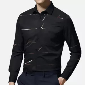2024 Men's New Spring And Autumn Fashion Striped Elegant Luxury Loose Breathable Printed Shirt Business Casual Daily Shirt Tops