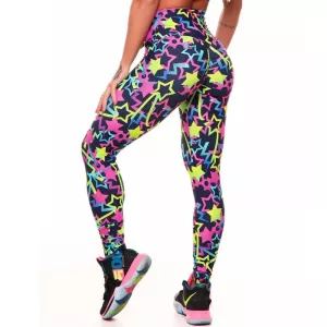 3D Colorful Star Print Leggings Women Fitness Yoga Pants High Waist Elastic Outdoor Fashion Hip Lifting Sports Trainning Pants