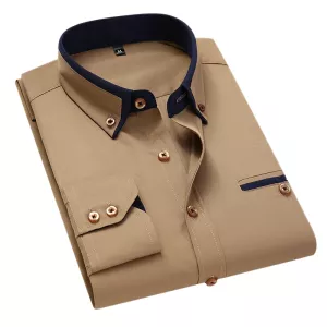 4XL Hot Men's Summer Casual Cotton Long-Sleeved Shirts/Male Slim Fit Spring Lapel Business Dress Shirt Tops Brand Clothing