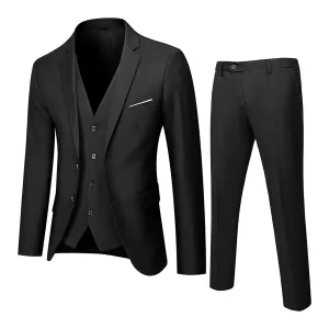 6 Colors Men’s Suit Slim 3 Piece Suit Business Wedding Party Blazers Vest & Pants Coats Jacket Carnival Formal