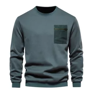 AIOPESON High Quality Cotton Sweatshirt for Men Zipper Pocket Mens Sweatshirts Casual Sport Men Clothing Pullover Men