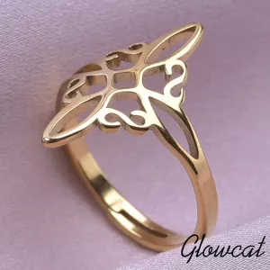 Amulet Finger Jewelry Witch Knot Stainless Steel Rings For Women Men Accessories Open Adjustable Ring Vintage Bague Party Gift