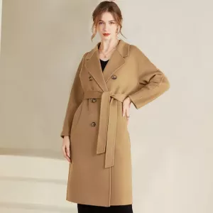 Autumn and Winter New Cashmere Coat Women's Classic Double-breasted Women's Thickened Double-sided Wool Long Coat MM