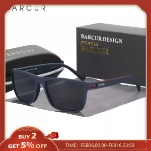 BARCUR Design TR90 Sunglasses Men Polarized Light Weight Sports Sun Glasses Women Eyewear Accessory Oculos UVAB Protection