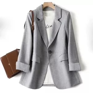 Fashion Women Blazer Casual Business Office Lady Coats Long Sleeve Plaid Suits Slim Elegant Female Jacket Spring Autumn