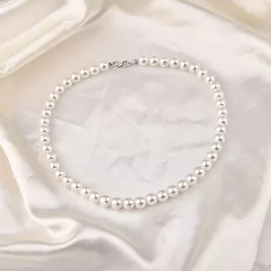Hot Trendy Imitation Pearl Necklace Men Temperament Simple Handmade Strand Bead Necklace For Men Fashion Jewelry Gift
