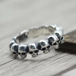 Huitan Punk Skull Ring for Men/Women Anti Metal Color Hip Hop Girls Boys Cool Finger Accessories Personality Gift Hot Jewelry
