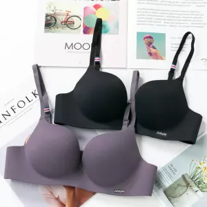 Ice Silk Bra For Women Sexy Seamless Bralettle Gather Push Up Lingerie Wireless One Piece AB Cup Adjust Straps Candy Color Bras