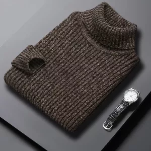 Long sleeved pullover sweater for fashionable men's casual autumn and winter long sleeved knitted shirt for men