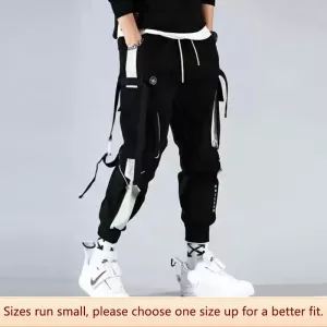 Men Workwear Pants Autumn Winter Multi-pocket Bunched Trousers Suitable Teenagers Casual Style Polyester Fabric
