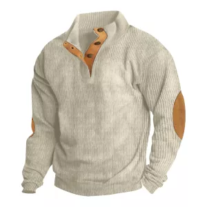 Men‘s Versatile Sweater Spring And Autumn style Standing Collar Pullover Long-sleeved Sweater Fashionable Casual Sweater
