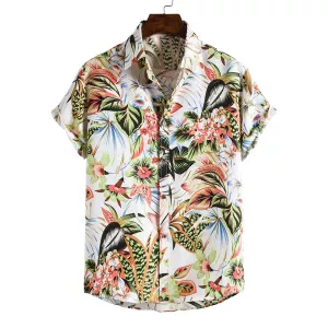 Men's short-sleeved flower shirt