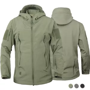 Military Outdoor Jackets Men Shark Skin Soft Shell Tactical Waterproof Windbreaker Army Combat Jacket Mens Hooded Bomber Coats