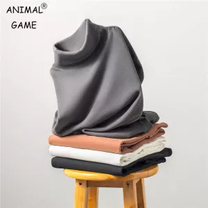 New Half Turtleneck Pullover Casual Men's Rollneck Woolen Sweater Keep Warm Men Jumper T Shirts