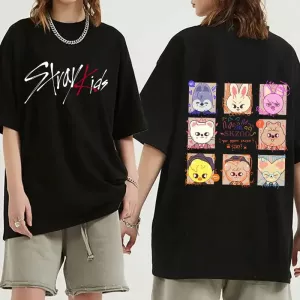 New Stray Kids Print Women T-Shirt Men Fashion Short Sleeve Casual Summer Female Tops Tees