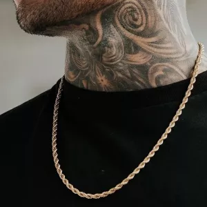 Rope Chain Necklace Men 2022 Classic New Handmade Stainless Steel Twisted Link Chain Necklace For Men Jewelry Gift