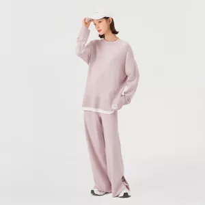 Semir Knitted Suit Women Sweater Slit Casual Pants 2023 Winter New Loose Two-Piece Set