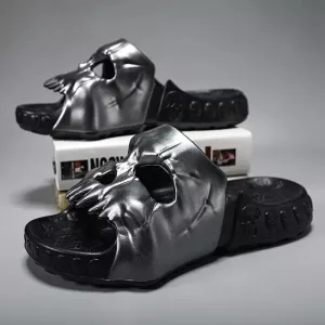 Skull Head One-word Slippers Thick Bottom Step Sensation Cool Slippers Summer Outdoor Casual Trendy Shoes Men