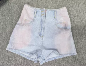 WL-212020835 Women's 24 new early spring gradient pink wide-leg straight denim shorts