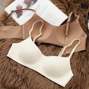Women Tube Top Bras Seamless Lingerie Full Cup Breathable Bralette Underwear Beauty Back Non-Wire Comfort Sleep Bra 2 Buckle